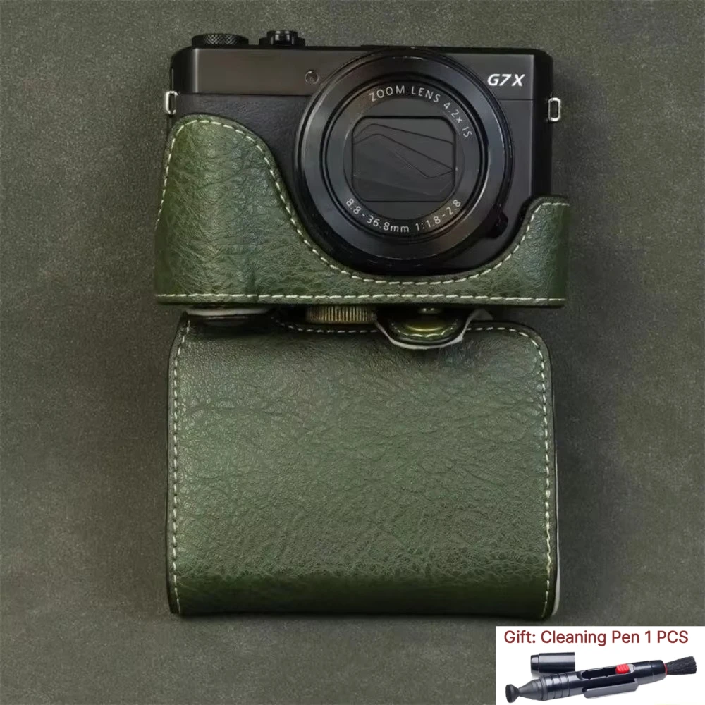 Storage Bag For Canon G7X2 G7X3 g7x3 All-inclusive base bag g7x2 PU Leather Protective case Accessories +1 PCS Free Cleaning Pen