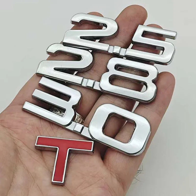 1 قطعة 2.0T 2.2T 2.4T 2.5T 2.8T 3.0T قسط سيارة معدنية ملصق الجانب الحاجز الخلفي الجذع شعار شارة الشارات لأي مركبة