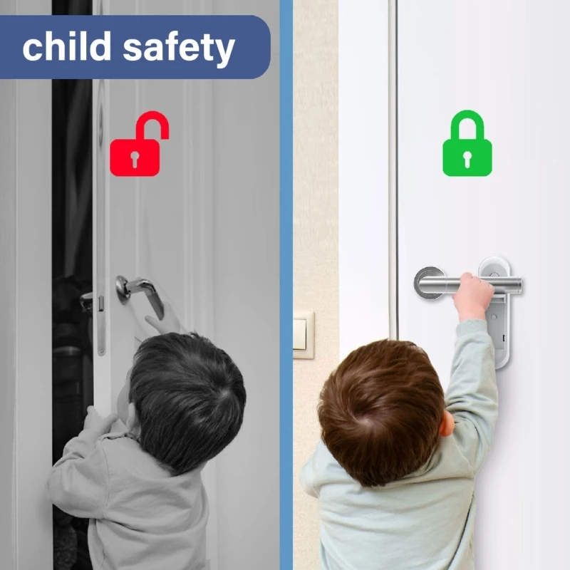 Nursery Toddler Door Safety Child Proof Door Handle Lock Baby Safety Lever Lock D2RD