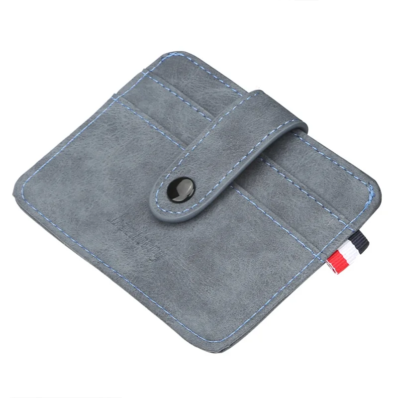 

baellerry Super Thin Credit Card Holder Wallet Nubuck Leather Slim Vintage ID Card Case Small Purse For Male