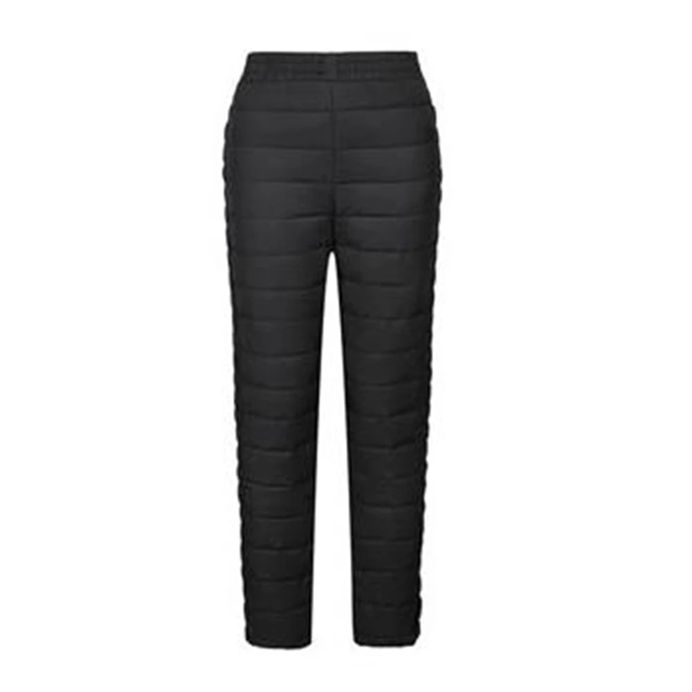 

Female Winter Thick Warm Down Trousers Woman Autumn Hot Sale Solid Elastic Waist High Full Length Straight Thick 95% Down Pants