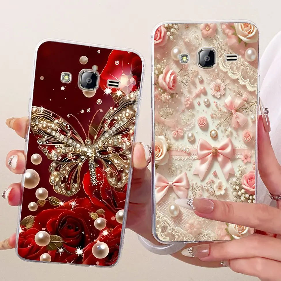 For Samsung J3 2016 Case SM-J320A Transparent Cute Cartoon Fashion Flowers Funny Painted Soft Casing For Samsung Galaxy J3 2016 view 4