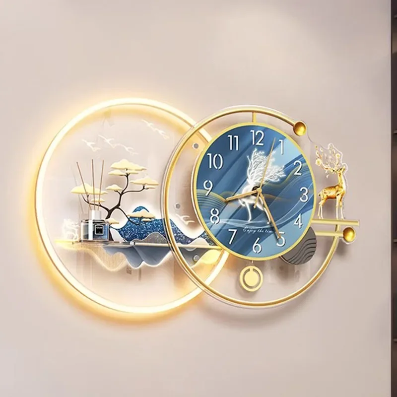 Silent Creative Wall Clocks Minimalist Led Nordic Fashion Luxury Wall Watch Aesthetic Horloge Murale Living Room Decoration