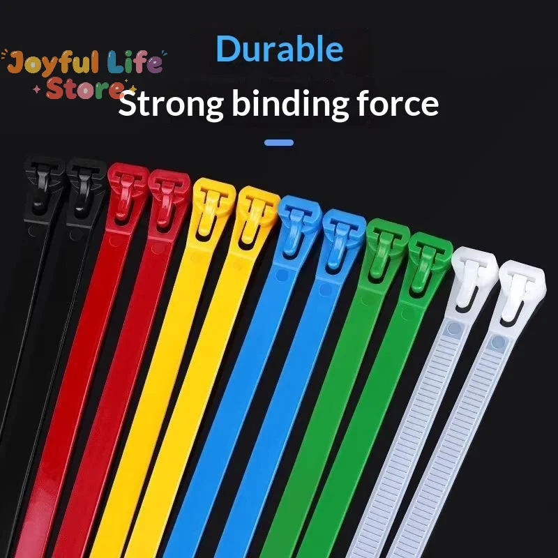 NEW SALE 100PCS Reusable Self-locking Plastic Nylon Cable Tie Slipknot Cable Organizer Cable Tidy Lock Strap Zip Ties Binder
