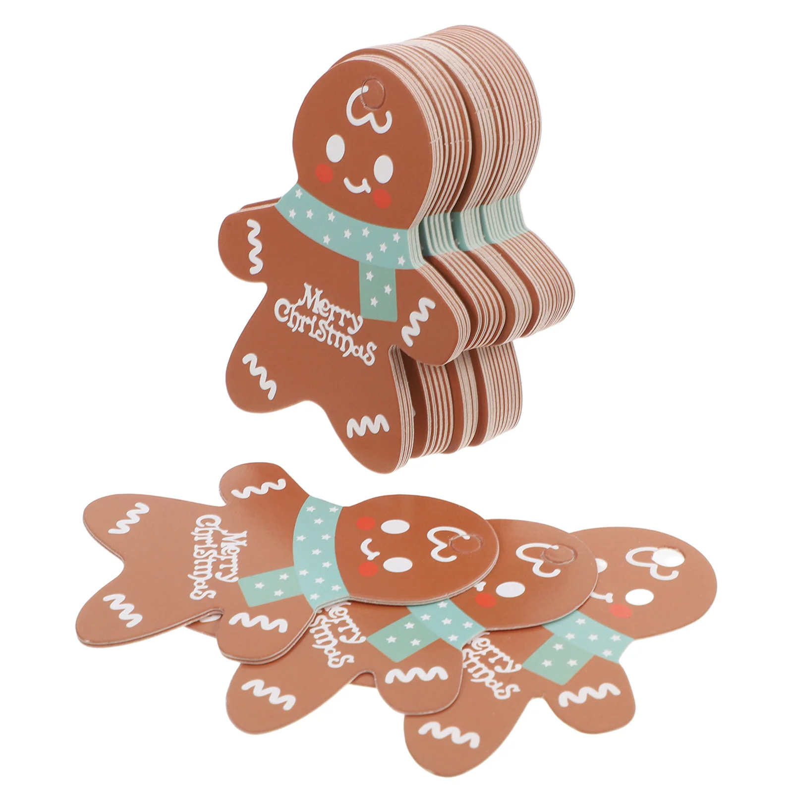 

50pcs Gingerbread Man Christmas Tags For Gift Labeling Diy Craft Scrapbooking Holiday Decoration Xmas Present Hanging Tag Office