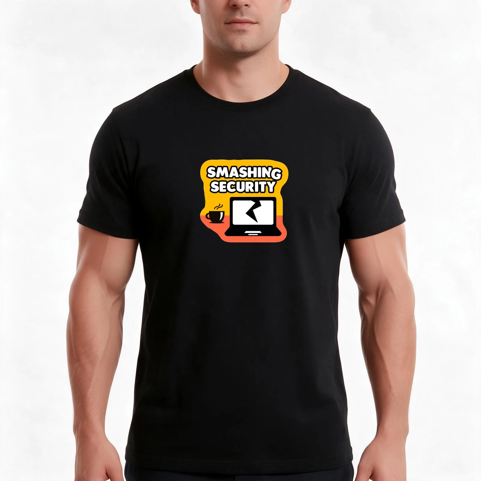 Smashing Security T-Shirt, Summer Casual Cotton Tee, Oversized Streetwear Tops, Vintage Graphic Print, Loose Fit Short Sleeve