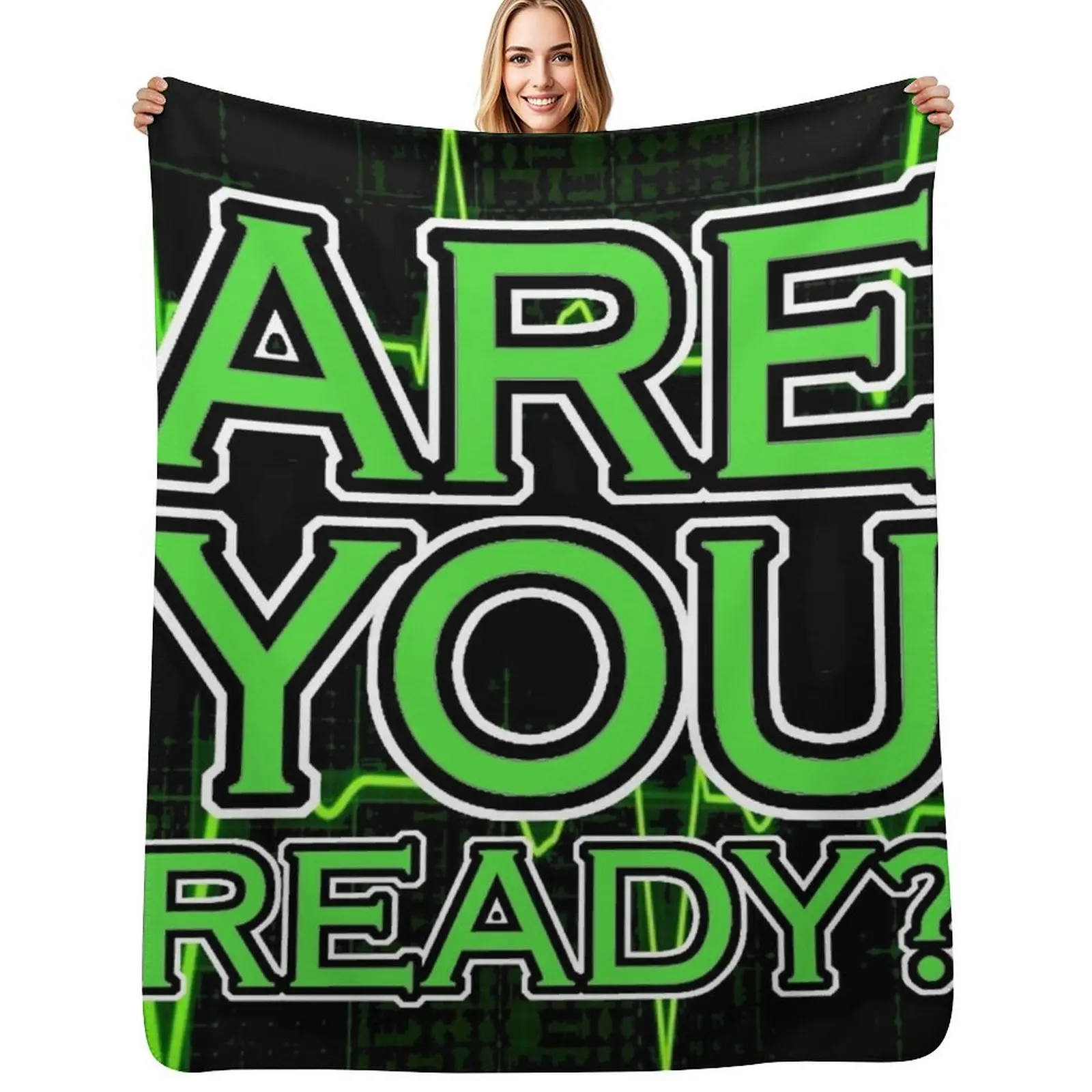 

Are you ready Throw Blanket Sleeping Bag Soft Plush Plaid Vintage Shaggy Blankets