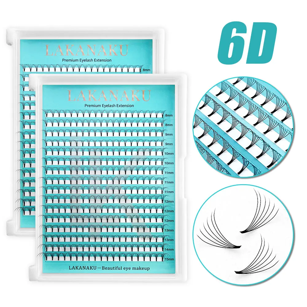 Lakanaku 320-Fächer, vorgefertigte Volumenfächer, 3D, 4D, 5D, 6D, weicher Kaschmir, matte Wimpern, großes Fassungsvermögen, Cilios, individuelle Wimpernverlängerung