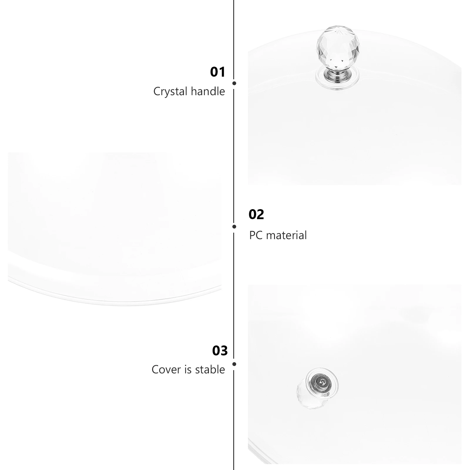 

Clear Food Round Cake Dome Dust-Proof Heat Resistant Fresh Keeping Lid For Dessert Kitchen Use Cake Dessert Cover Fresh