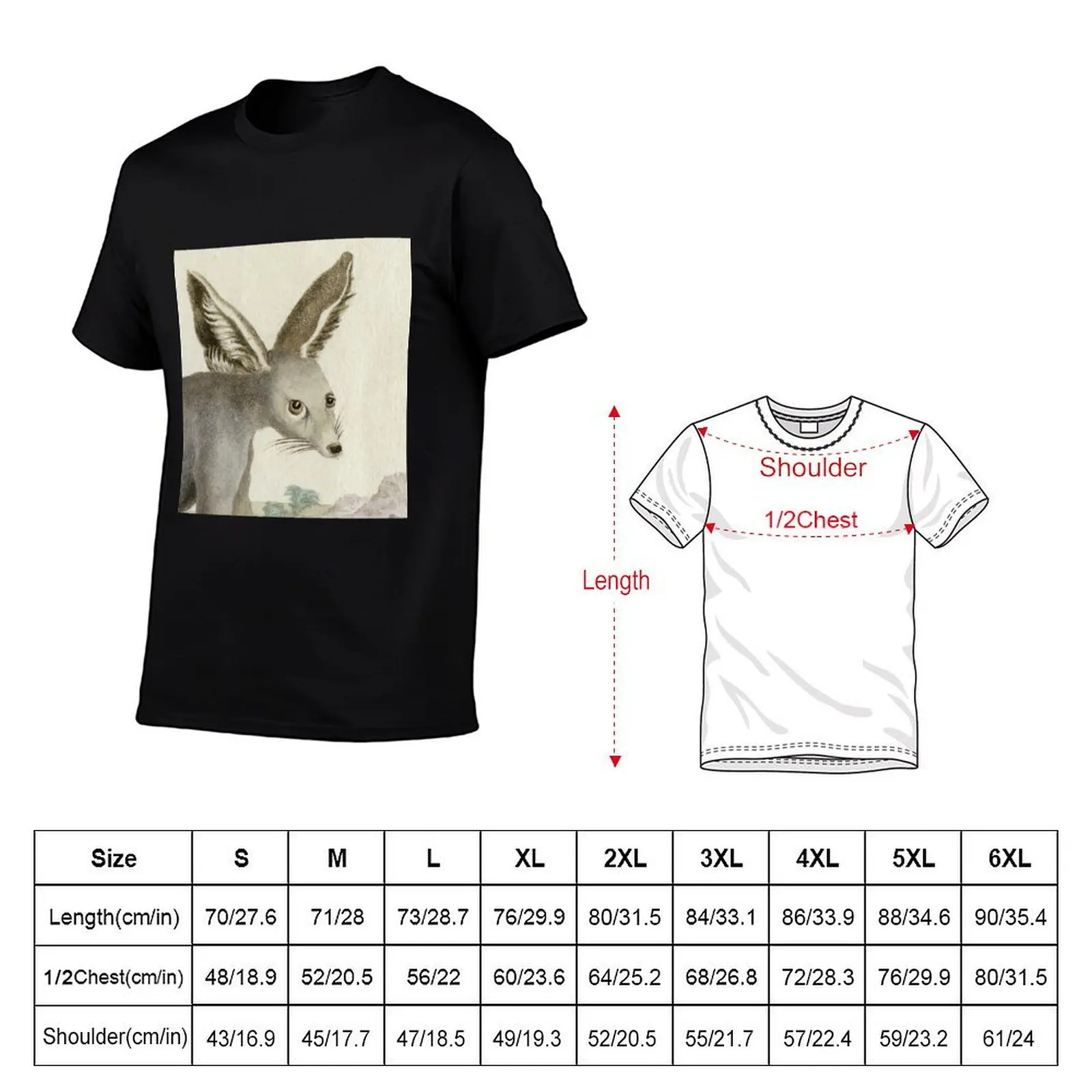 Unknown animal with foxy face and flapping ears T-Shirt Outdoor Work Short Sleeve Top