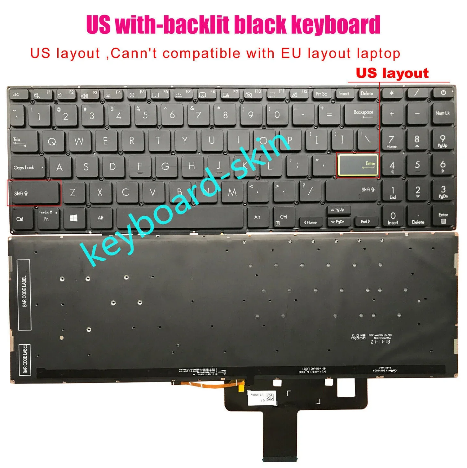 teclado retroiluminado preto dos eua para laptop asus vivobook s533 s533e s533ea s533f s533fa m533 m533f m533e m533u m533i m533j novo 01