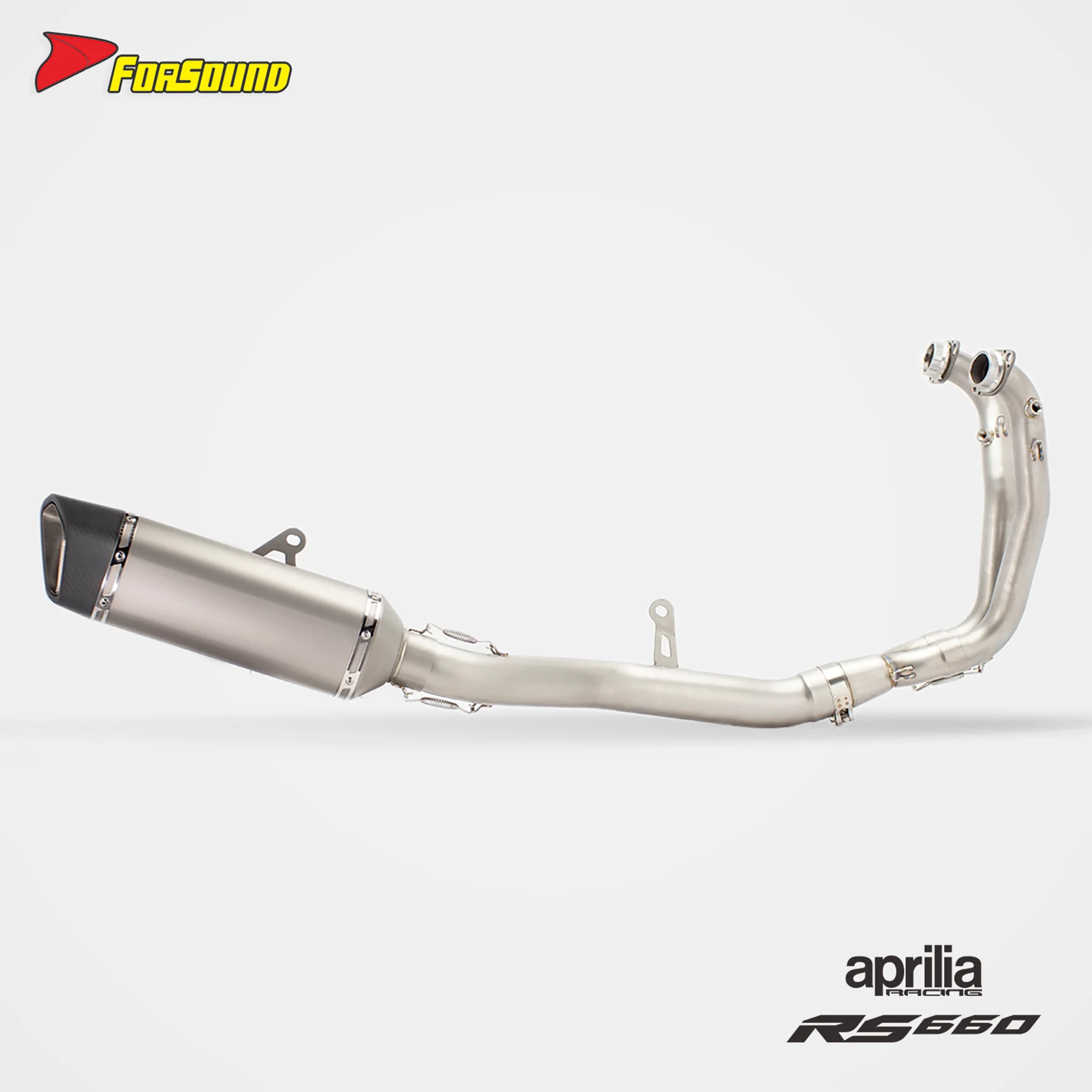 Forsound Factory Wholesale Price Aprilia RS660 Titanium Exhaust Valved Muffler with Mid Pipe Resonator