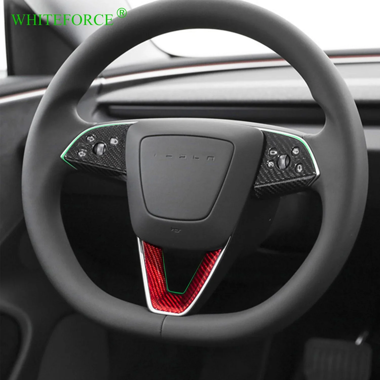 For Tesla Model 3 Highland 2024 Real Carbon Fiber Steering Wheel Sticker Toray Carbon Fiber Steering Wheel Patch Non-destructive