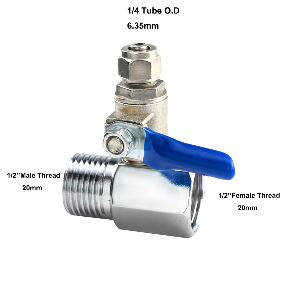 Water Purifier Reverse Osmosis Tee Inlet Ball Valve Set 1/2