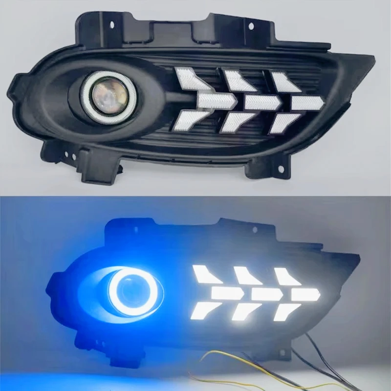 2pcs for Dongfeng DFSK 580 2016-2022 LED Front Fog Lamp Angel Eyes Daytime Running Lights