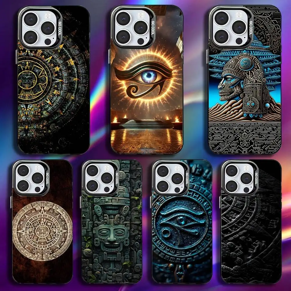 

Mayan civilization Phone Case For iPhone 17,16,15,14,13,12,11,Pro,Max,Plus,Mini,XS,SE Anti Fall Black Matte Hard Bumper