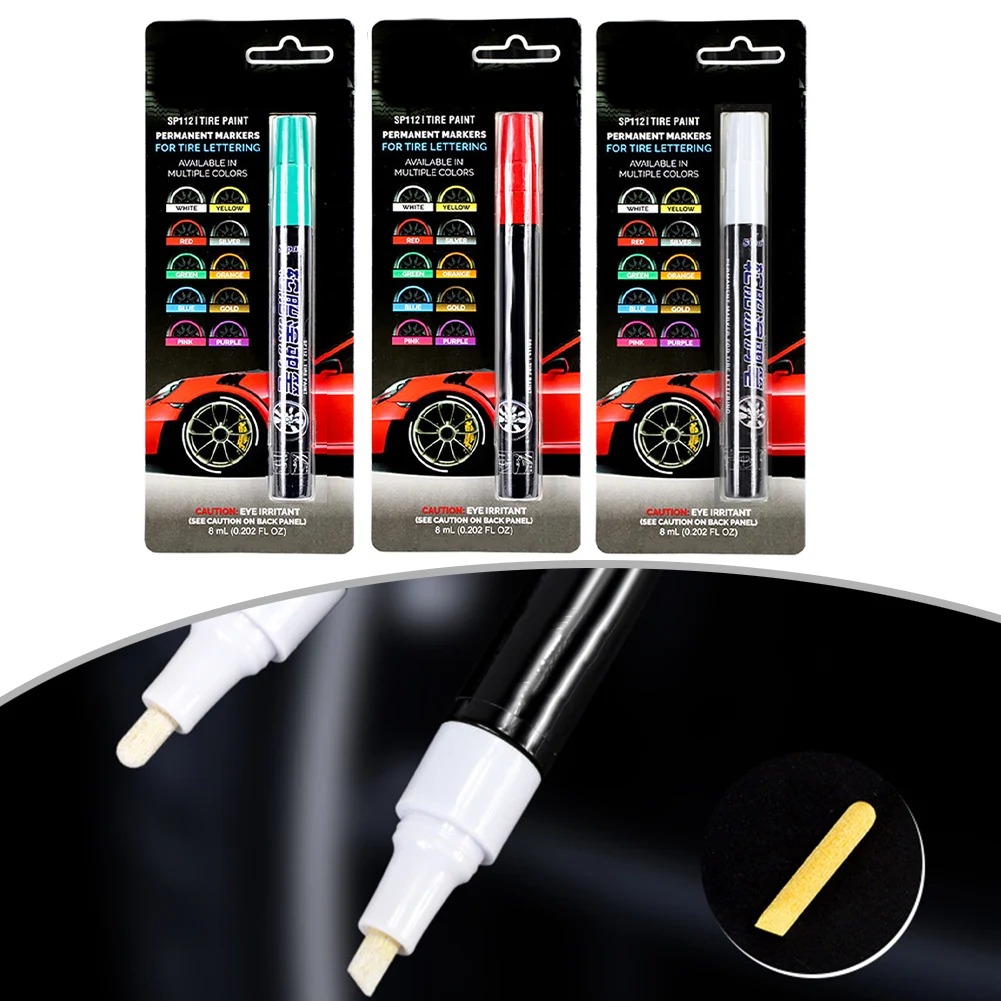 

Fast-Dry Tire Paint Car Tire Graffiti Pen Anti-Fade Ink Fast-Dry Formula Non-Fading Ink Professional-Looking Designs