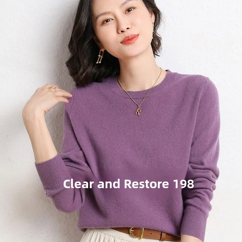 

Large Size Women's Knitted Wool Sweater round Ne Warm Thermal Outerwear Commute Sle Regular Sve Long Sve Basic Sle