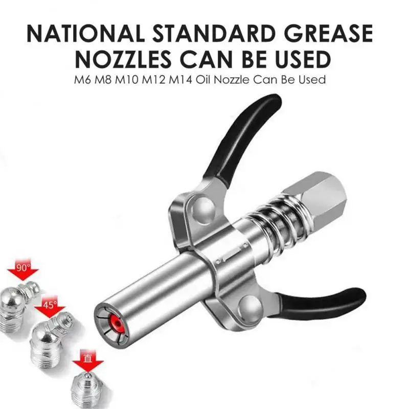 Grease Gun Coupler 10000 PSI NPTI/8 Oil Pump Quick Release Grease Tip With 30cm Hose Syringe Lubricant Tip Grease Nozzle Tool