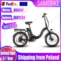 SAMEBIKE CY20 E-Bike 350W Brushless Motor 36V12AH Battery Adult Foldable Electric Bike 20-Inch Tire Commuting Electric Bicycle