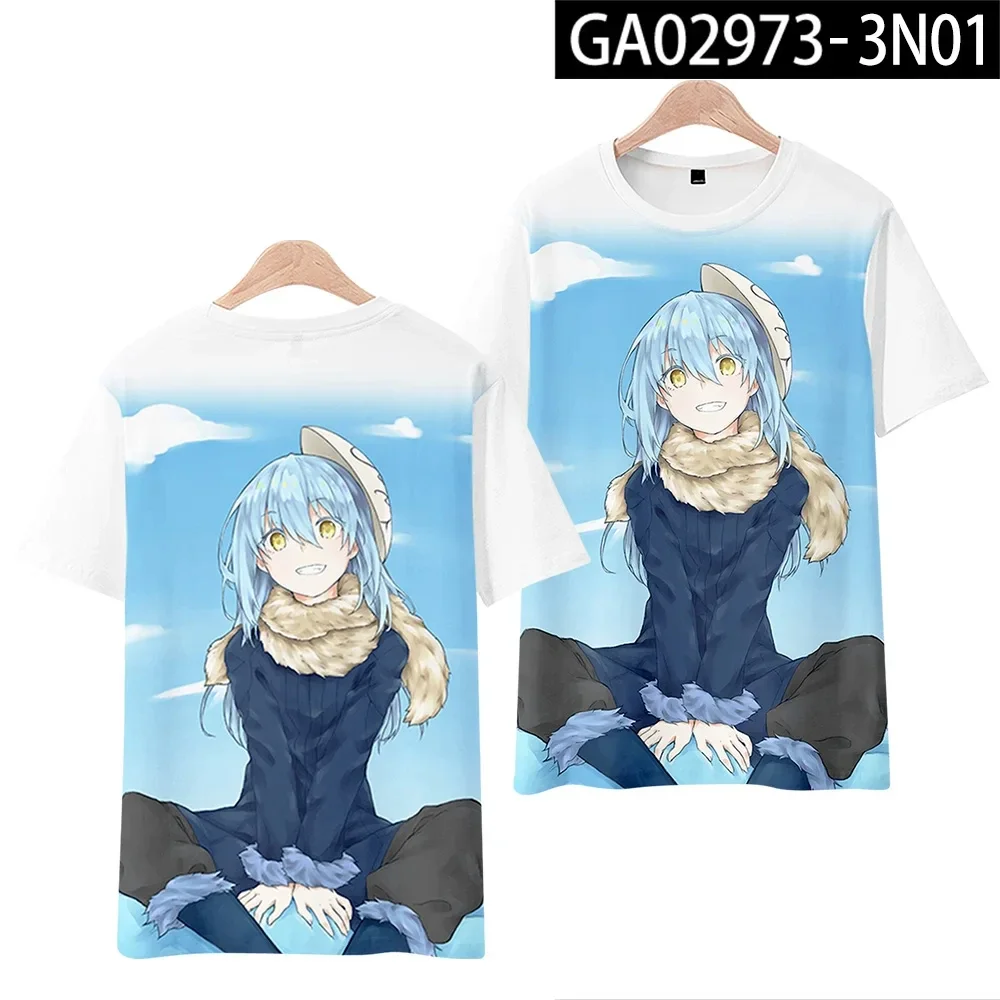 Dieses Mal wurde ich als Slime Rimuru Tempest wiedergeboren. 3D-Druck-T-Shirt für Damen und Herren, Sommer, kurzärmelig, lustiges T-Shirt – Detail 27