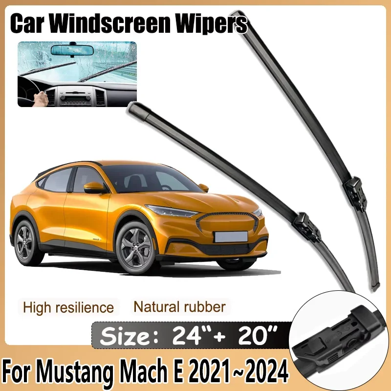 

Car Accessories for Ford Mustang Mach E 2021 2022 2023 2024 2x Auto Windshield Wiper Hybrid Rubber Blade Window Cleaning Brushes