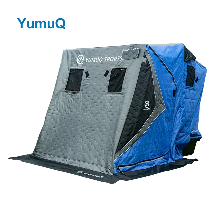 Winter Outdoor Windproof Fishing Tent Pop Up Collapsible On Sled Flip Style Shelter For 2 Person