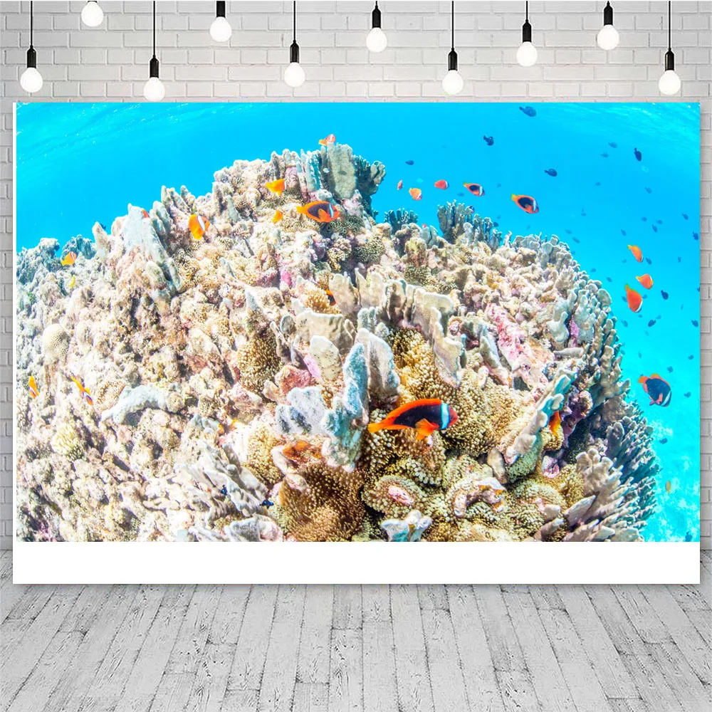 Finding Under The Sea Birthday Party Backdrops Corals Bubbles Underwater Fish Nemo Newborn Photographic Backgrounds Studio Vinyl