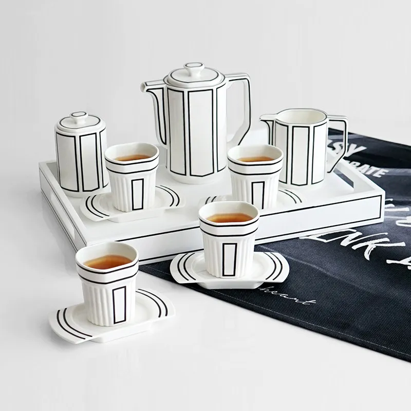 Outdoor Coffee Cup Set Portable Dosing Cup Plates Living Room Coffee Cup Set Indoor Supplies Cantinho Do Cafe Cafe Accessories