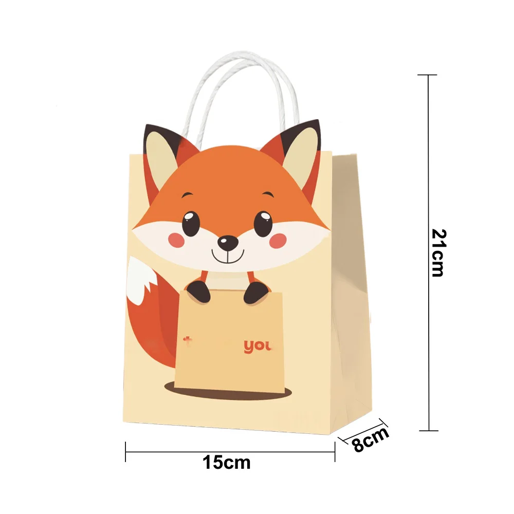 5/10/15/20/30/50 stücke Nette Cartoon Tier Papier Taschen mit Griff Süßigkeiten Snack Tasche Kinder Geburtstag Party Dekoration Lieferungen Geschenke – Detail 7