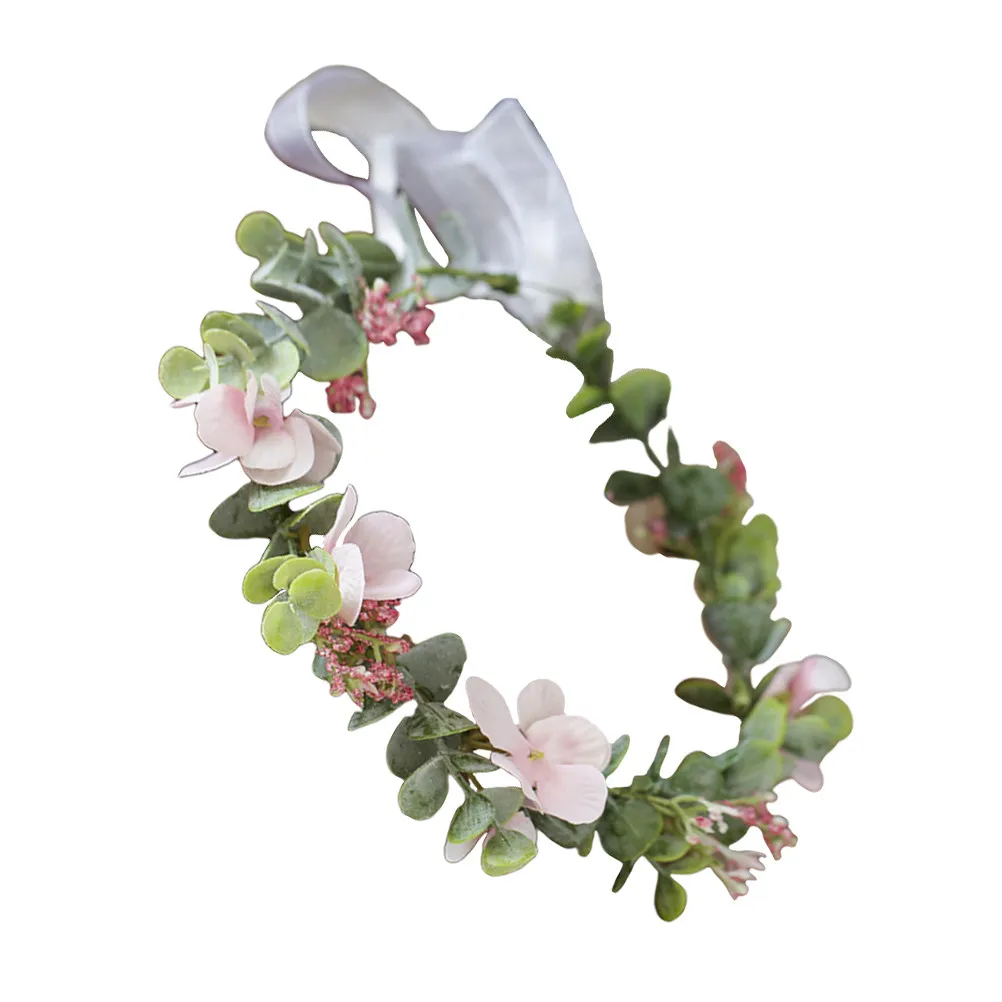 

Декоративная повязка на голову с цветами эвкалипта, легкая цветочная корона для невесты, для свадьбы, вечеринки, банкета, фотосессии