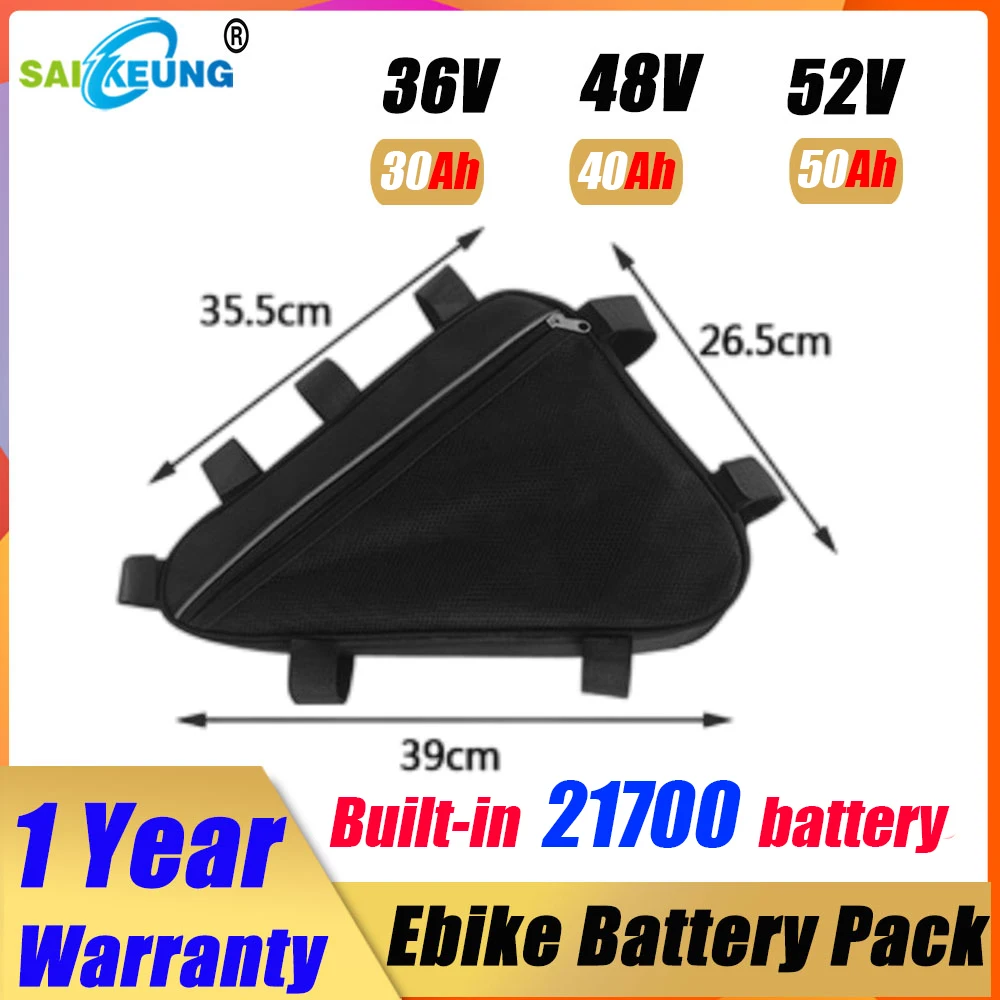 Electric Bike Triangle battery cham rider 48v 45ah 52V 72V 60V 25ah 30AH 40ah 50ah 60ah 100A BMS Huge Capacity 1000w 2000w 3000W view 3