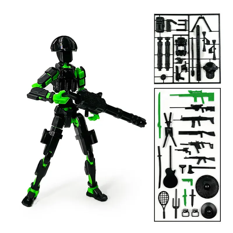 T13 Action Figure 3D Printed Full Body Mechanical Multi-Jointed Movable Miniature Desktop  Accessories Gift for Boys