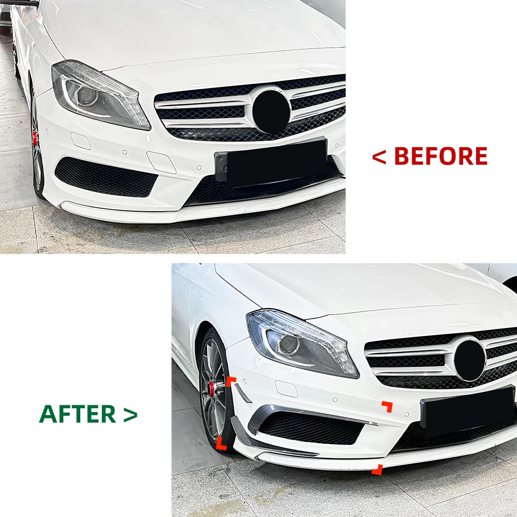 Car Front Wind Blade Car Sticker Wind Vent Exterior Modification For Mercedes Benz A-Class W176 AMG Line 2013-2015 ABS Body Kit