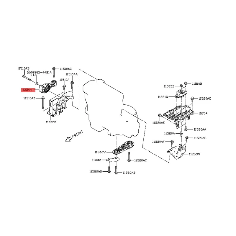 Engine Mount Rubber Torque Assembly for Nissan Juke Sentra Tiida 2011-2019 Torsion Bars Strut Mount Bracket