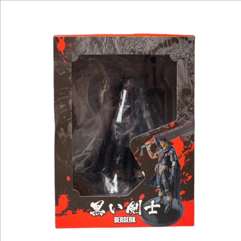 Berserk Guts Black Swordsman Battle Damage Stained Blood Edition Handheld Ornament Model Anime Character High Quality Model