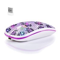 RGB Shiny Crystal Wireless Mouse Bluetooth-compatible 2.4G Dual-Mode Mute Mice 800/1200/1600DPI Optical+USB Receiver