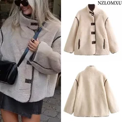 2024 Winter Fleece Jacket Women Faux Wool Coat Woman Warm Jackets for Women Streetwear New Outerwear