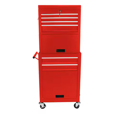 Tool cabinet on wheels,6-switchable rolling toolbox with 4 universal wheels,2 in1 removable toolbox storage organizer for garage