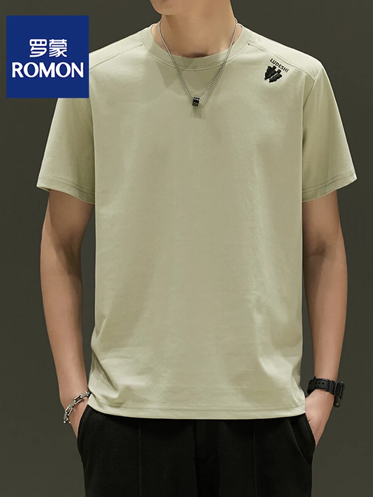 

Lormen Ice Silk Men's ort Sve T-irt Slim Fit Summer Faionable Versatile Breathable round Ne Top for Youth