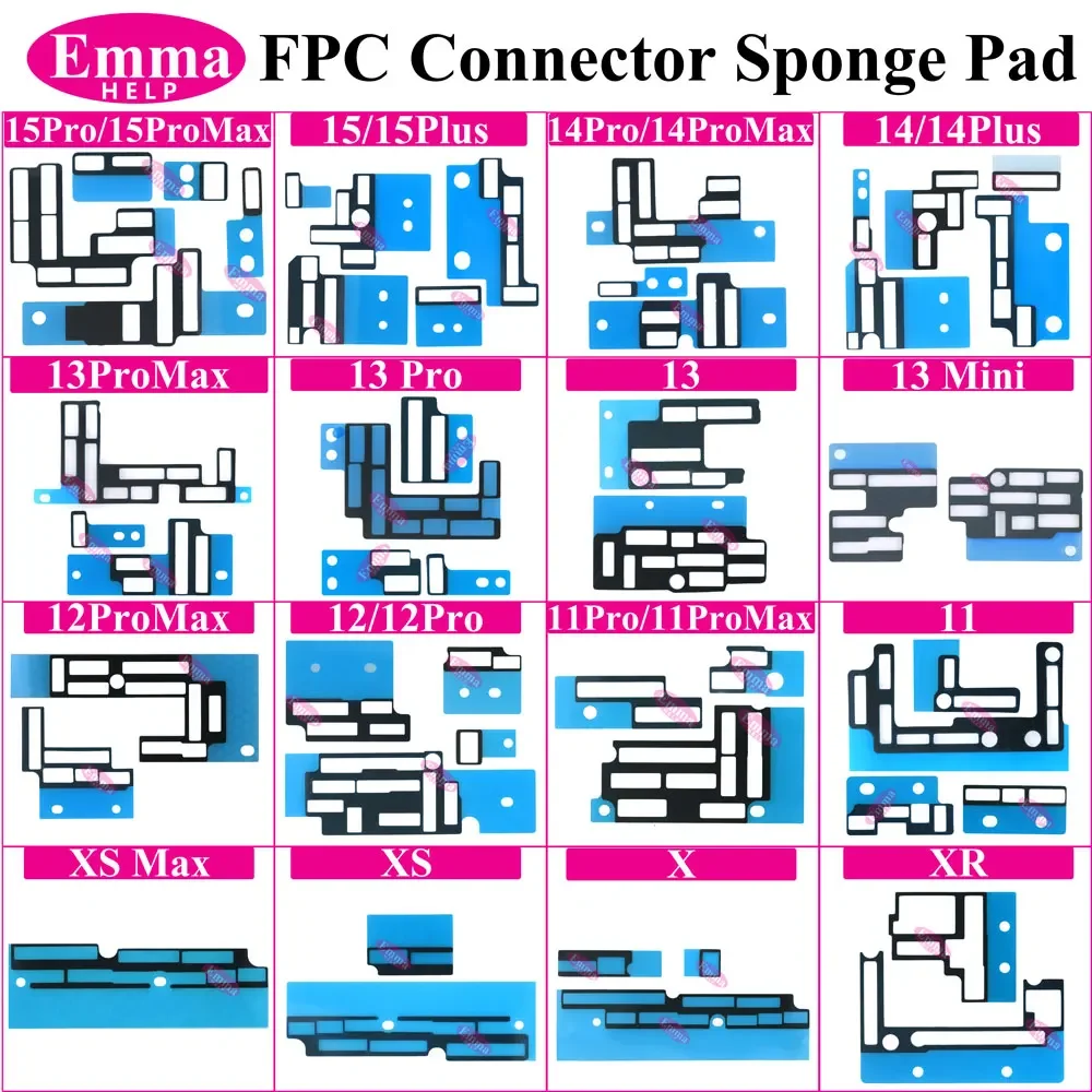 5Sets Mainboard Fpc Sponge Foam Pad Internal Socket Interface Pad Repair Sticker Adhesive For iPhone 11 12 13 15 Pro Max 14 Plus