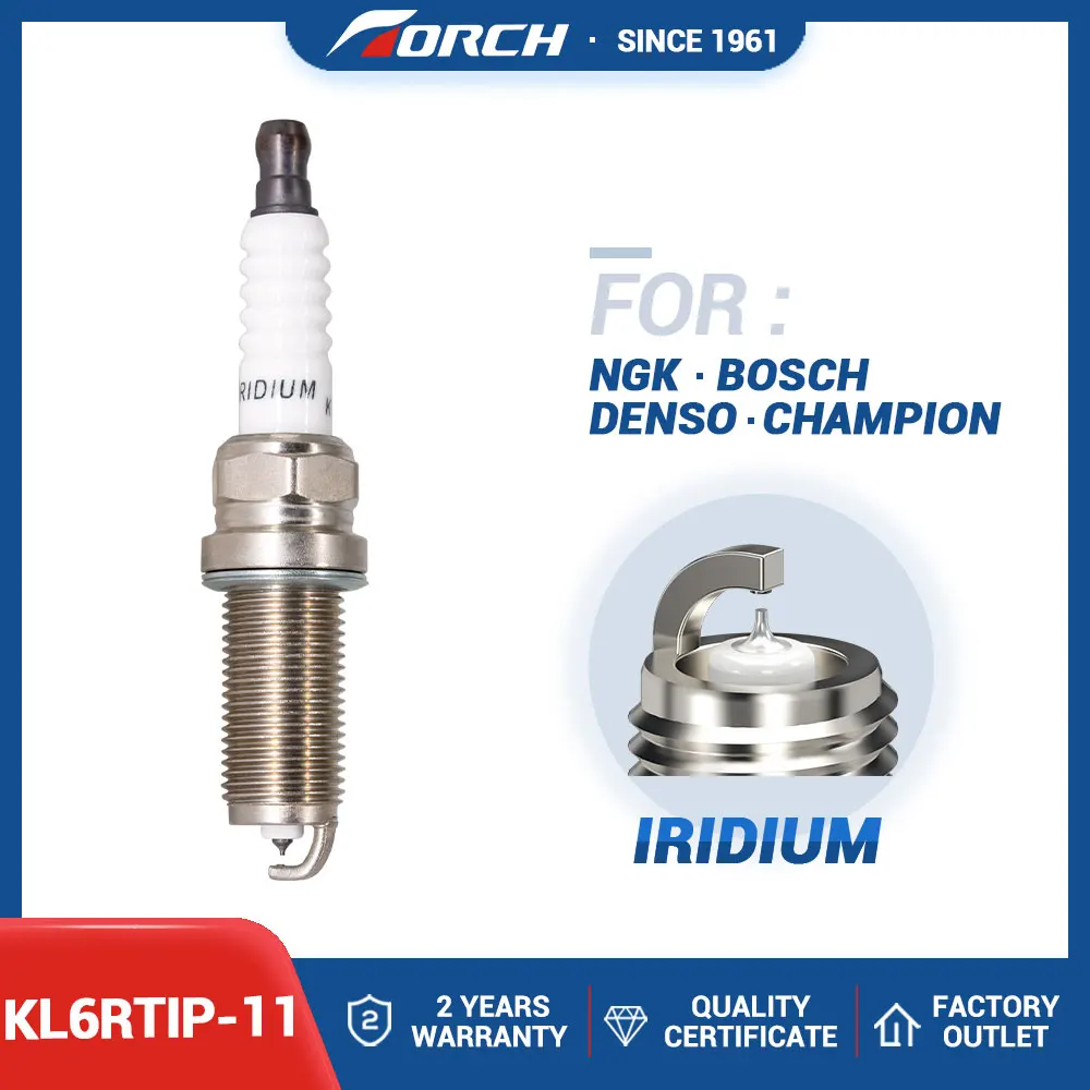 Iridium Platinum Spark Plugs TORCH KL6RTIP-11 Replace for Candles 90428 ILZFR6C-11K ILZFR6C11K MERCEDES MN195922 MN176628