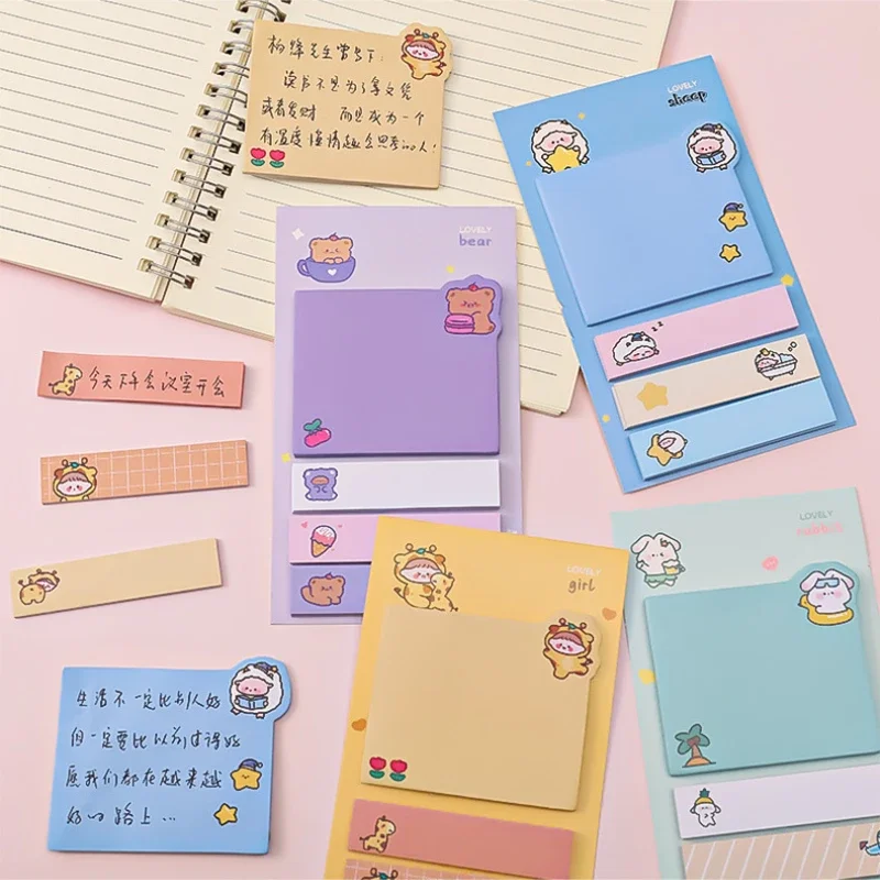 Kawaii Paper Sticky Notes Creative Notepad Memo Pads Office School Stationery Adhesive Stickers Posted it Sticky Note Pads