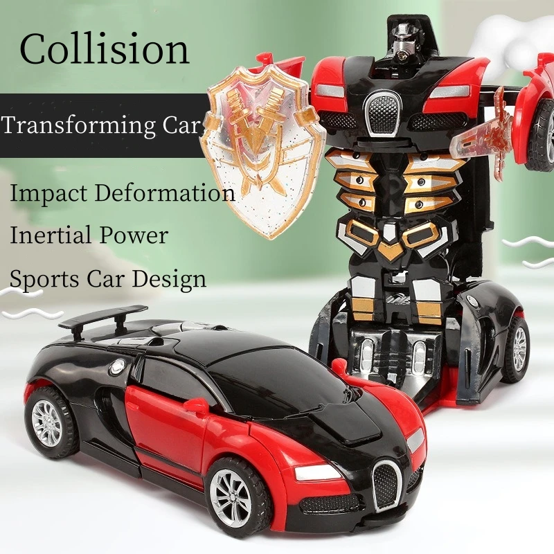 One Click Deformation Toy Inertia Lmpact Deformation Shock Resistant Boys' car Model Impact Deformation Sports Car