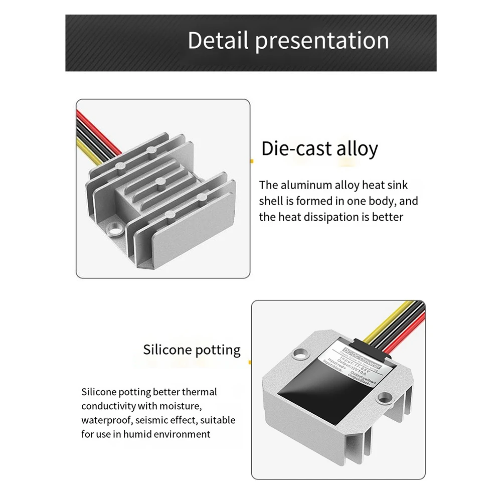 A56XQ For DeWalt DCB Series 18V/20V Lithium Battery Adapter + DC-DC Step-Down Device(12v,10A,120W)with Fuse