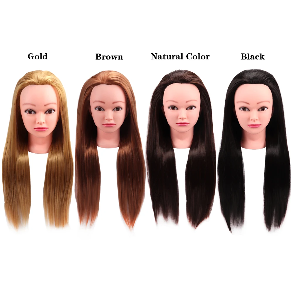 Mannequin Head With Long Straight Hair For Cosmetology Training Practice Hair Styles Doll Mannequin Head With Wig Head Stand