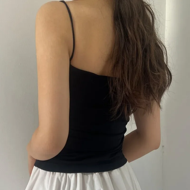 Summer Sleeveless Top Women Girls Sexy Comfortable Solid Color Underwear Breathable Cotton Thin Straps Top Fashion Accessories