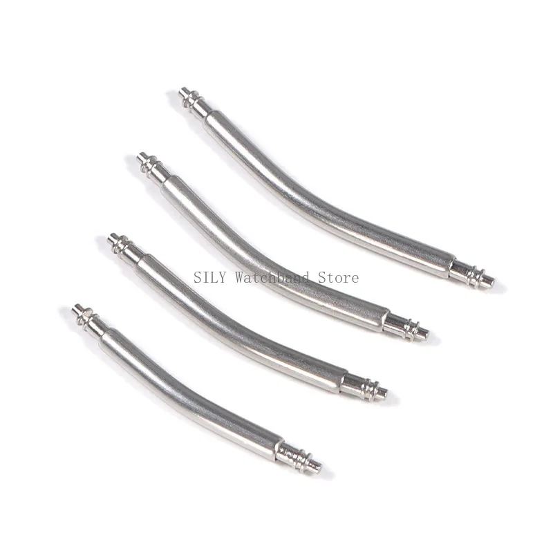 1.5 1.8mm Diameter Watch Bands Link Pin 10pcs Curved Spring Bars 316L Stainless Steel Curved Strap Bracelets Links 18/20/22/24mm