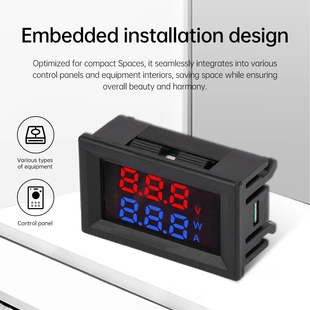 AC 90-380V 0-10A LCD Digital Voltmeter Ammeter Wattmeter Voltage Current Power Meter Dual Display with Current Transformer