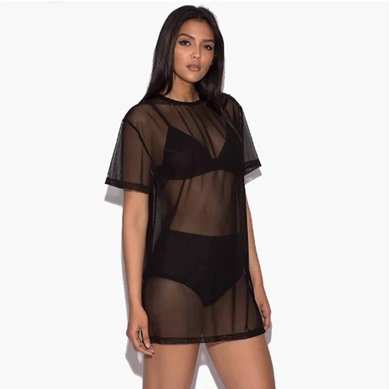 

2023 Sexy Cover Ups Bikini Women Swimsuit black Lace Cover-up Bathing Suit Beachwear Knitting Swimwear gauze Beach Dress